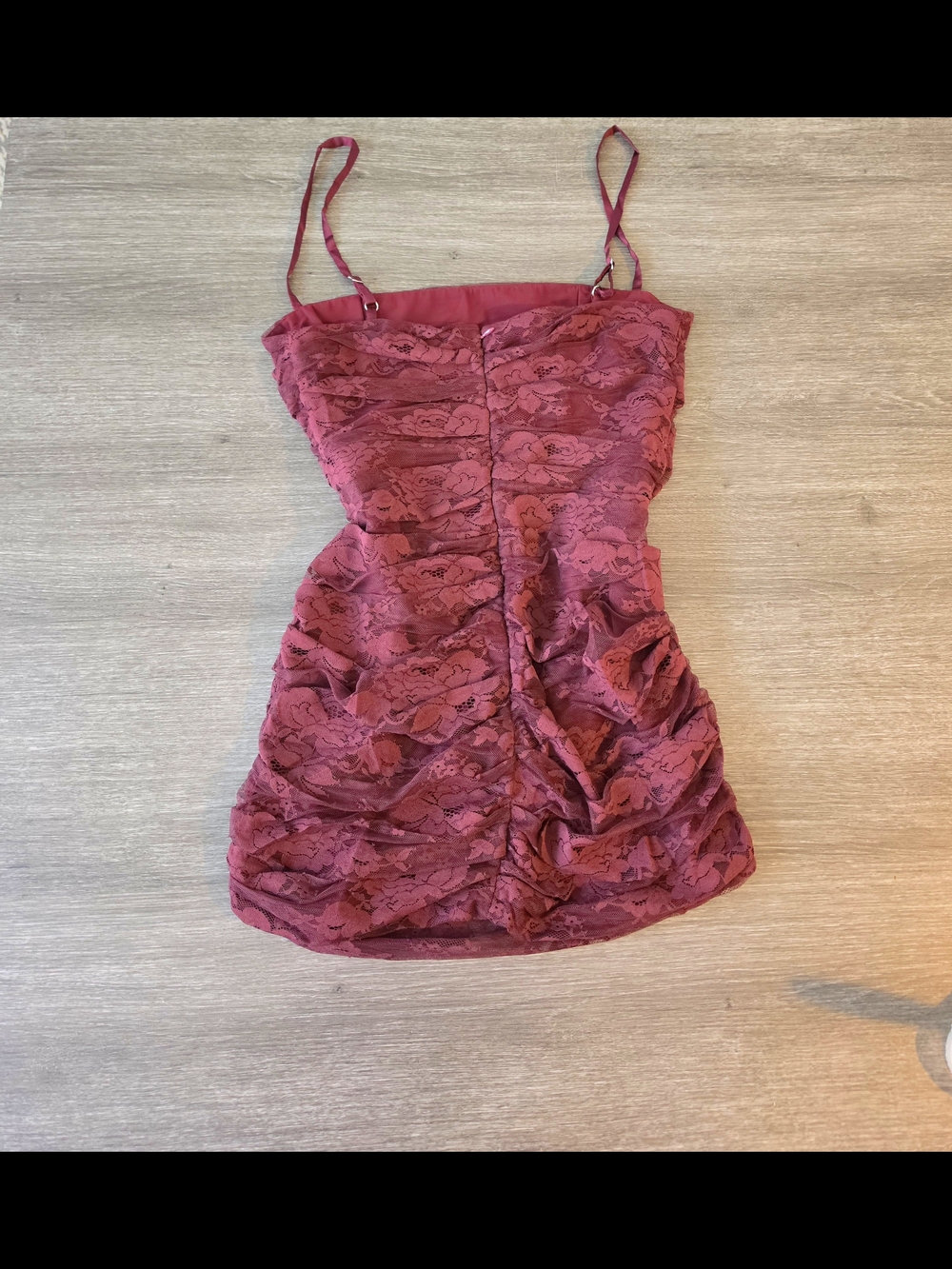 MISTRESS ROCKS Ruched Lace Bodycon Mini Dress - Picture 3 of 4